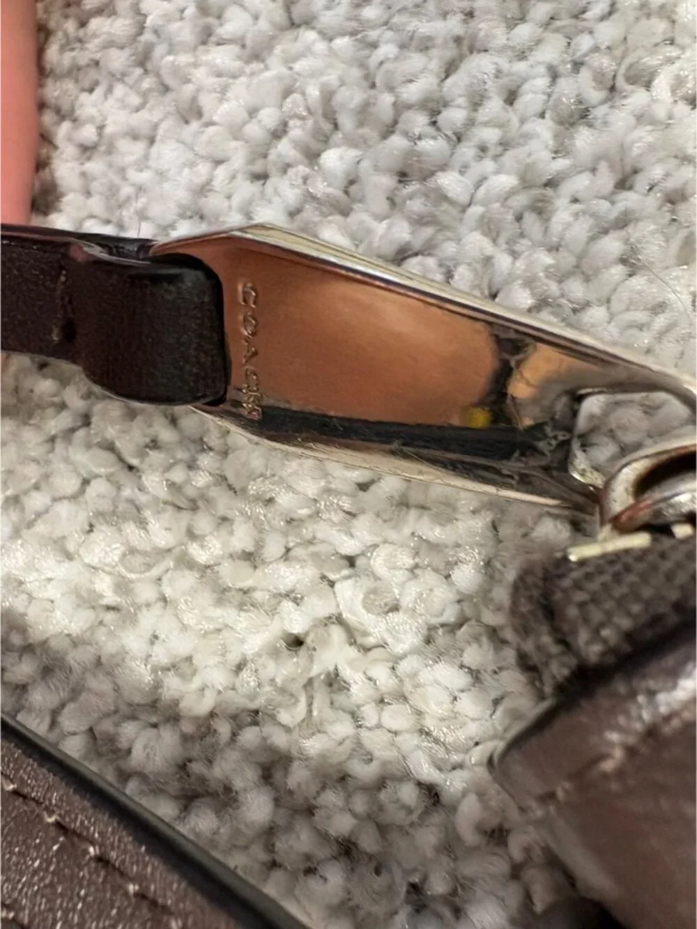 Coach Brown Leather Crossbody Bag Soft Classic Adjustable strap Silver Hardware